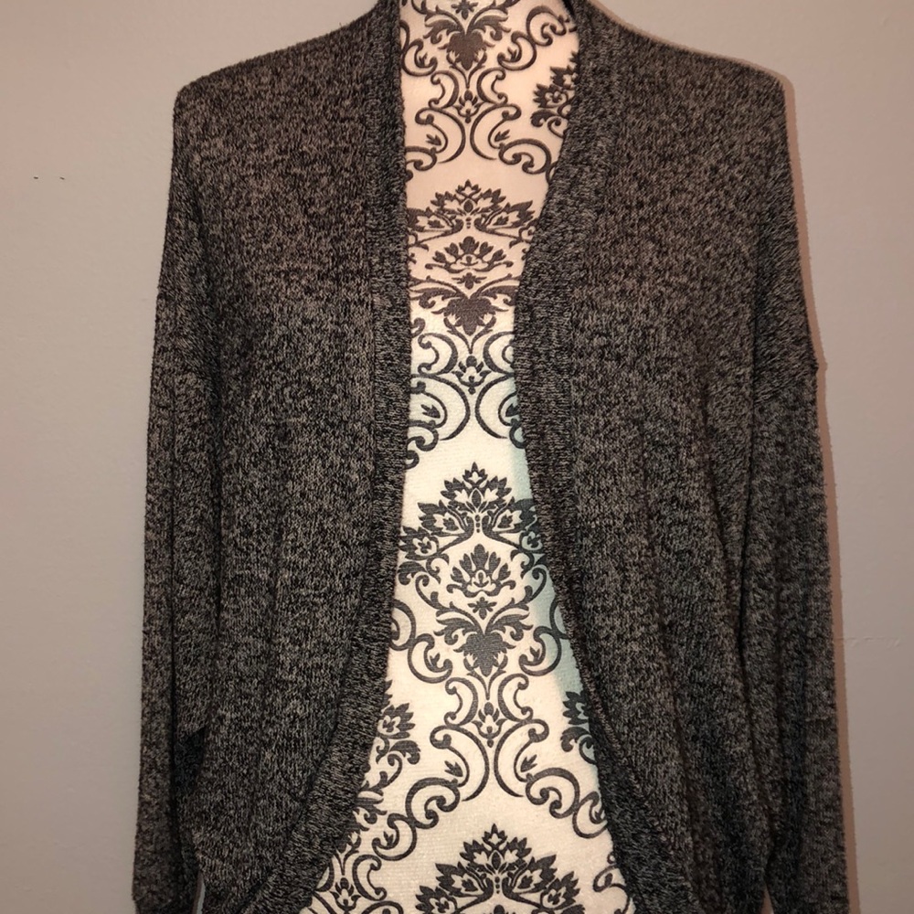 Short dark grey cardigan